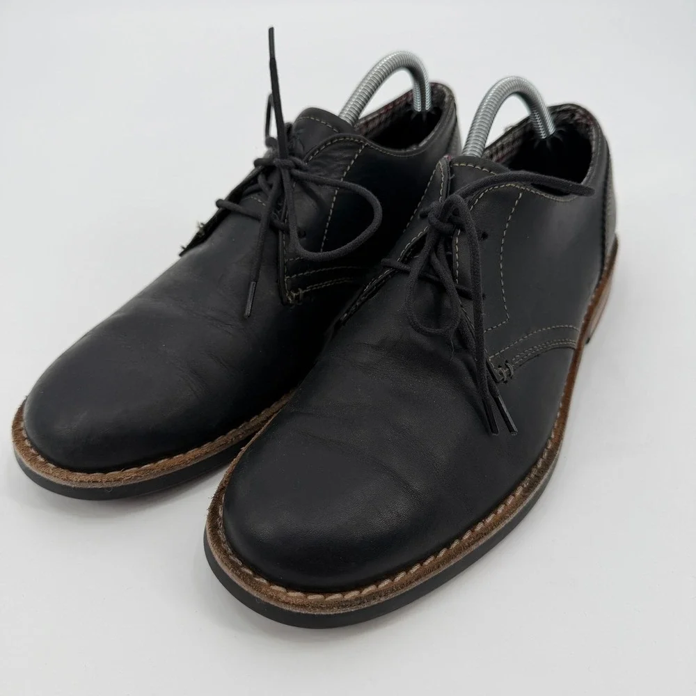 Original Penguin Munsingwear Black Leather Derby Dress Shoes Lace Up Round Toe‎